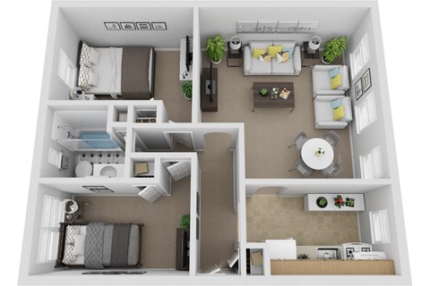 2 Bedroom 1 Bath 829sf  non renovated floor plan, Mt. Ridge Apartments, Baltimore MD